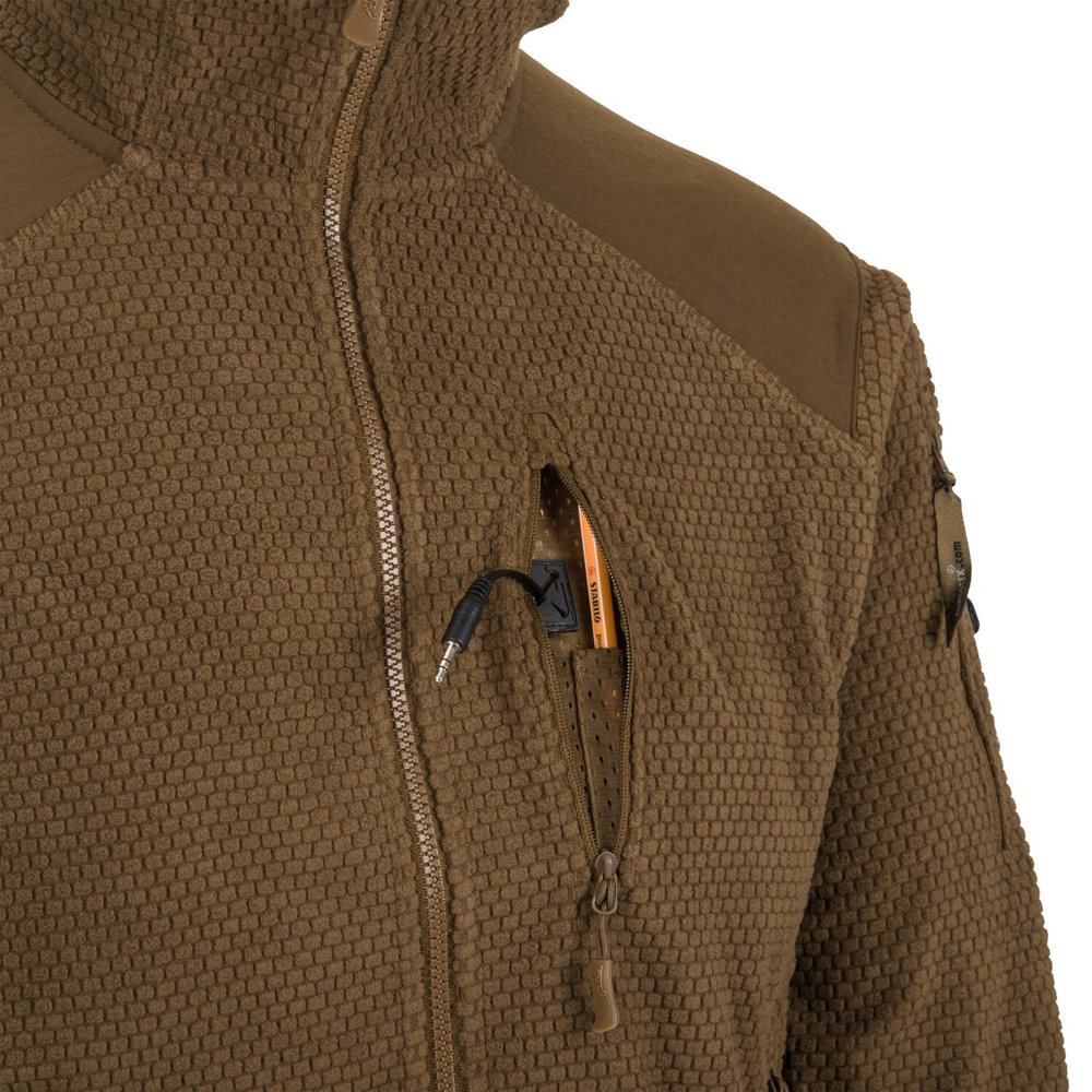 Helikon-Tex ALPHA HOODIE Jacket - Grid Fleece - Coyote