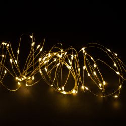 Светодиодная новогодняя гирлянда Intro Holiday INNR-01Z нить теплый свет 10 м 100 microled IP20 | Intro