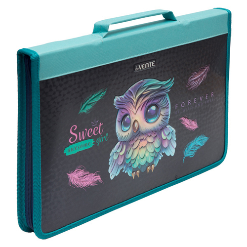 Папка для труда А4 молния вокруг/ручка конгрев твердая "Happy Owl"