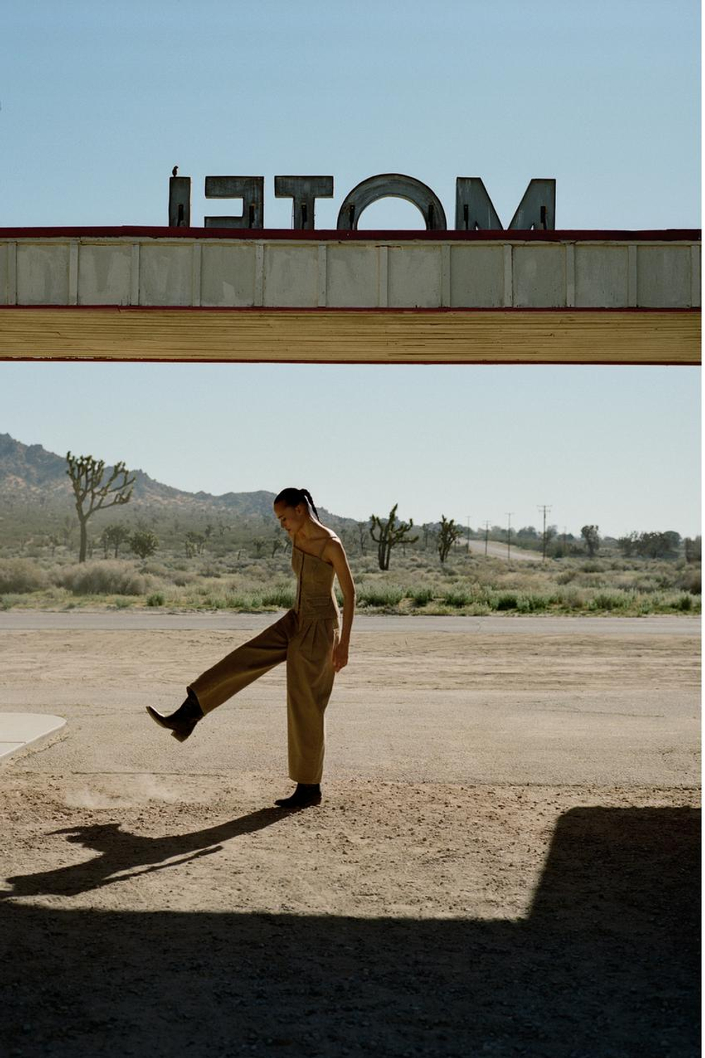 ZARA УКОРОЧЕННЫЙ ДЖИНСОВЫЙ ТОП Z1975, СВЕТЛЫЙ ЖЕЛТО-КОРИЧНЕВЫЙ