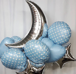 Шар (28"/71 см) Фигура, Полумесяц, Серебро 1 шт.