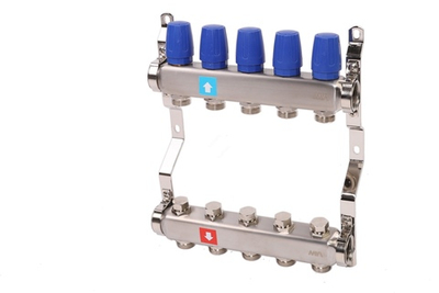 Коллекторная группа в сборе из нерж. стали 1" х 5 вых. Евроконус 3/4 MVI