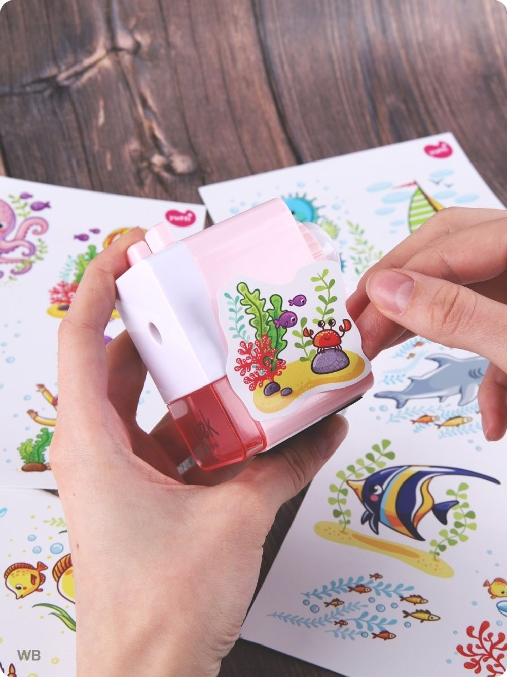 Детские влагостойкие интерьерные наклейки на стену в ванную комнату, наклейка декоративная на плитку ребята и морские жители