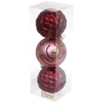 Новогодние шары 7см (набор 3шт) «Сказочная мечта», роз.золото/рубин