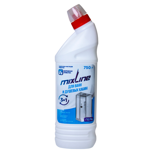 Чистящее средство Mixline для ванн и душ.кабин 750г ГЕЛЬ