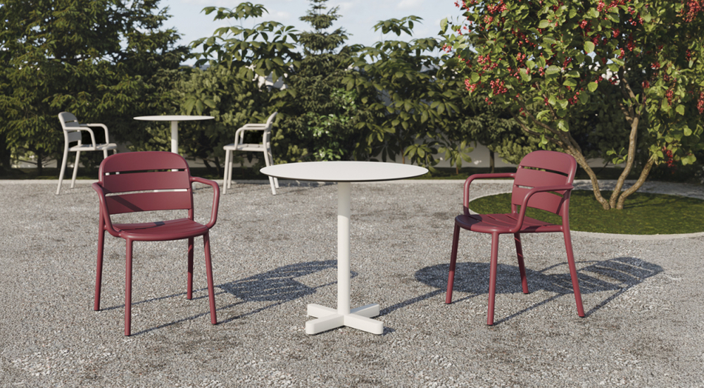 Кресло пластиковое Papatya Beykoz-K, гранатовый