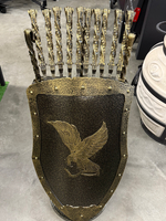 Набор шампуров «Рыцарь» и предметов для мангала/камина в кованом щите