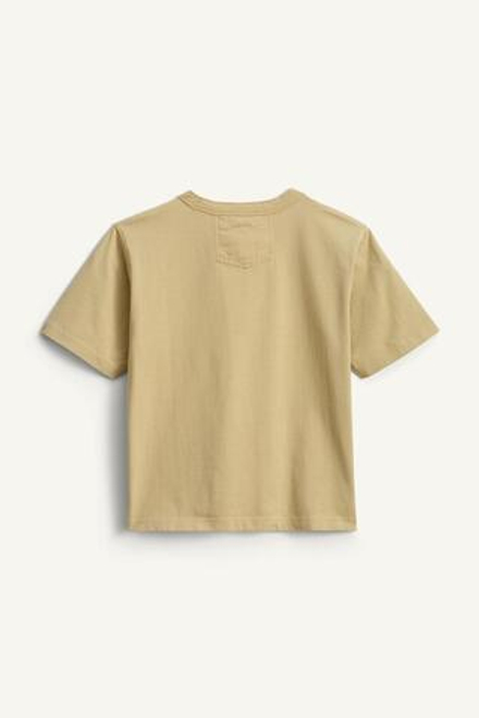 ZARA ФУТБОЛКА С КОРОТКИМИ РУКАВАМИ, КАМЕННЫЙ