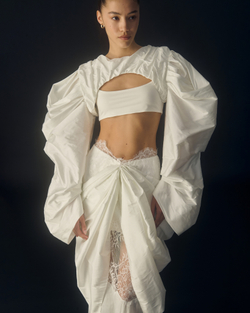 Рукава из тафты белые