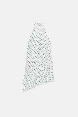 ZARA ПЛАТЬЕ ХАЛТЕР В ГОРОШЕК, БЕЛЫЙ/ЧЕРНЫЙ