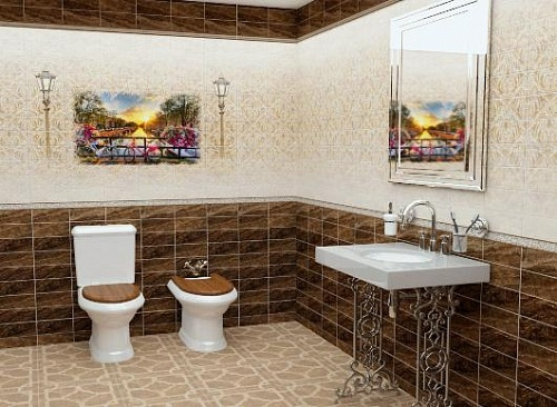 Панель ПВХ фотопечать 3D Panda Вечер в Голландии 2700х250 мм