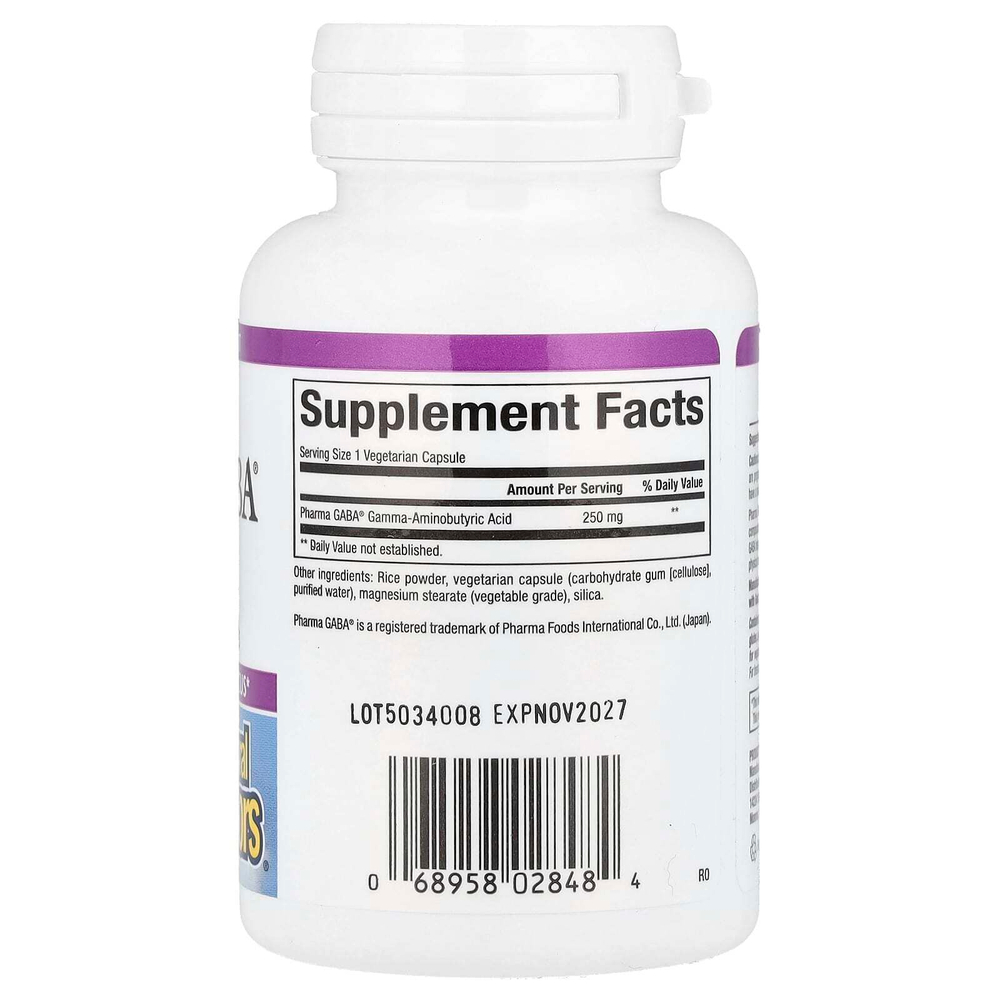Natural Factors, Stress-Relax®, Pharma GABA®, 250 мг, 60 вегетарианских капсул