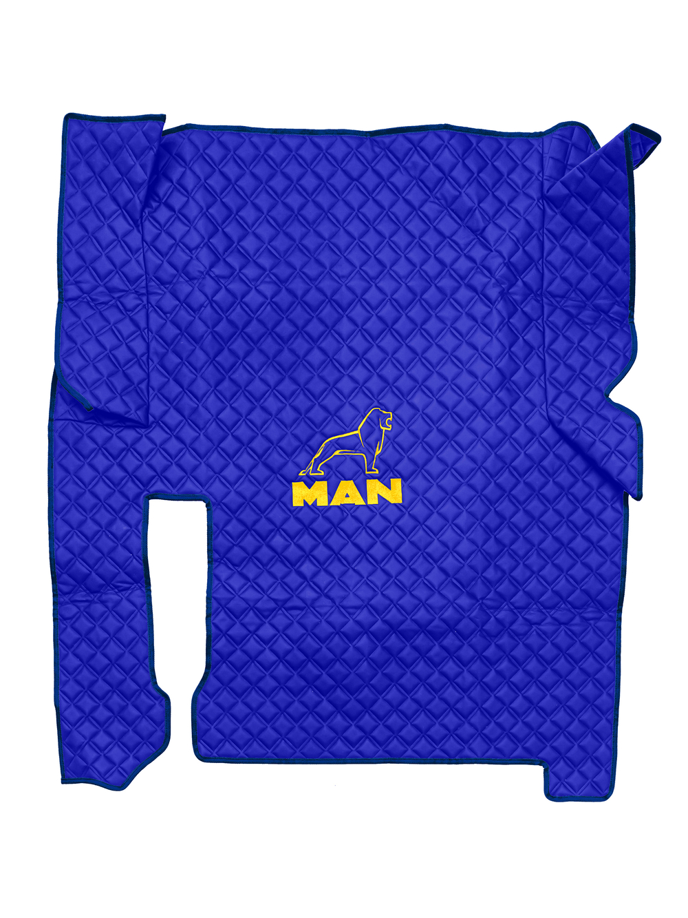 Ковры MAN TGX (автомат, механика) (экокожа, синий, синий кант, желтая вышивка)