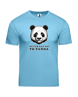Футболка с пандой Never say no to panda прямая голубая