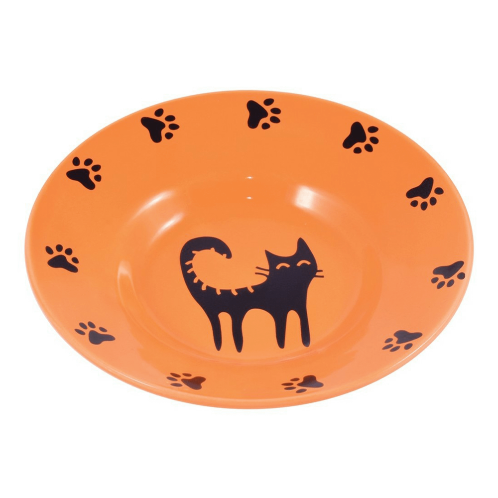 Миска керамическая-блюдце КерамикАрт для кошек, 140 мл оранжевая Миска керамическая-блюдце КерамикАрт для кошек, 140 мл оранжевая