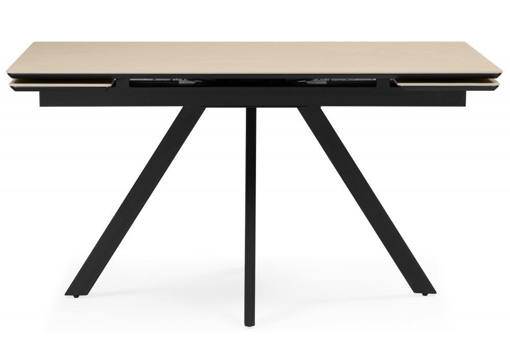 Керамический стол Woodville Вилли 140(200)х80 okara light yellow, черный