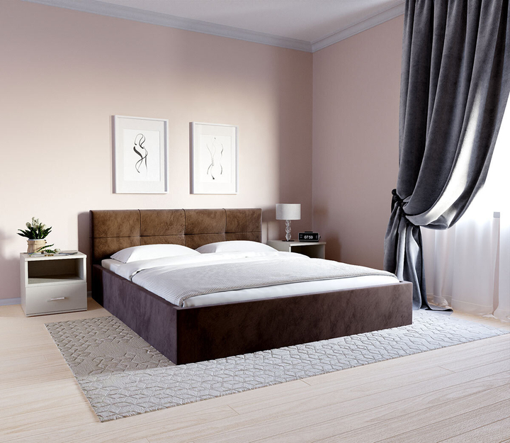 Мягкая двуспальная кровать с подъемным механизмом Оптима Лайт, 160х200