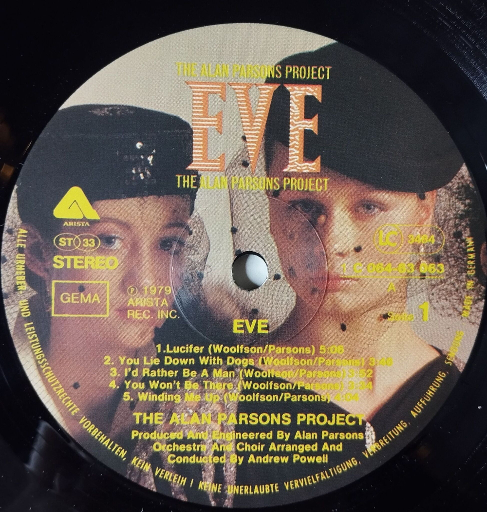 Винтажная виниловая пластинка LP The Alan Parsons Project Eve (Germany 1979) Winding Me Up