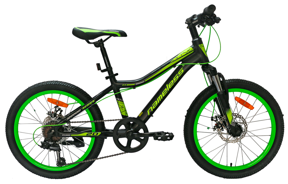 Велосипед 20" Nameless J2200D, черный/зеленый, 12"