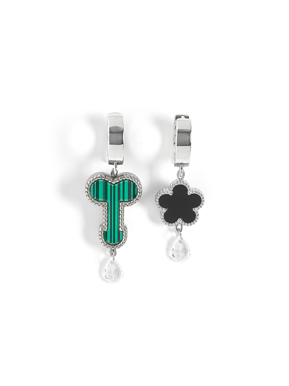 Серьги "Flower Black Or Sex Green" Dew