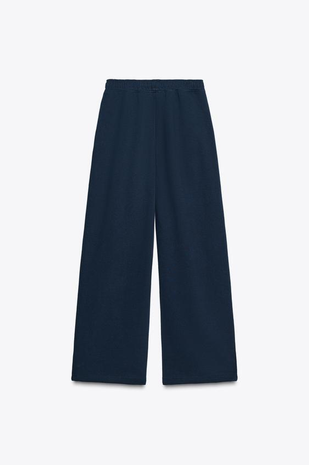 ZARA БАЗОВЫЕ ПРЯМЫЕ БРЮКИ ИЗ МЯГКОЙ ТКАНИ, МОРСКОЙ СИНИЙ