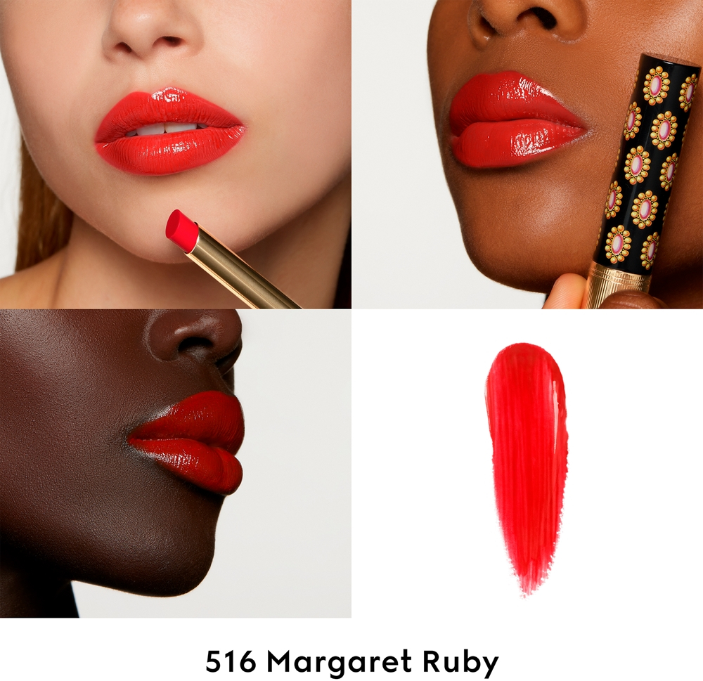 Gucci Gucci Beauty Rouge de Beaute Brillant - Увлажняющая помада оттенок 516 Margaret Ruby, 1 g
