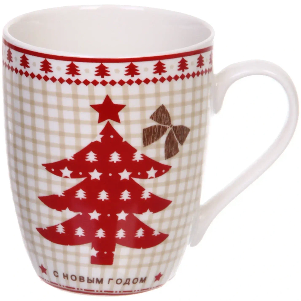 Кружка керамическая 350мл «С Новым годом!» Олени, микс рисунков
