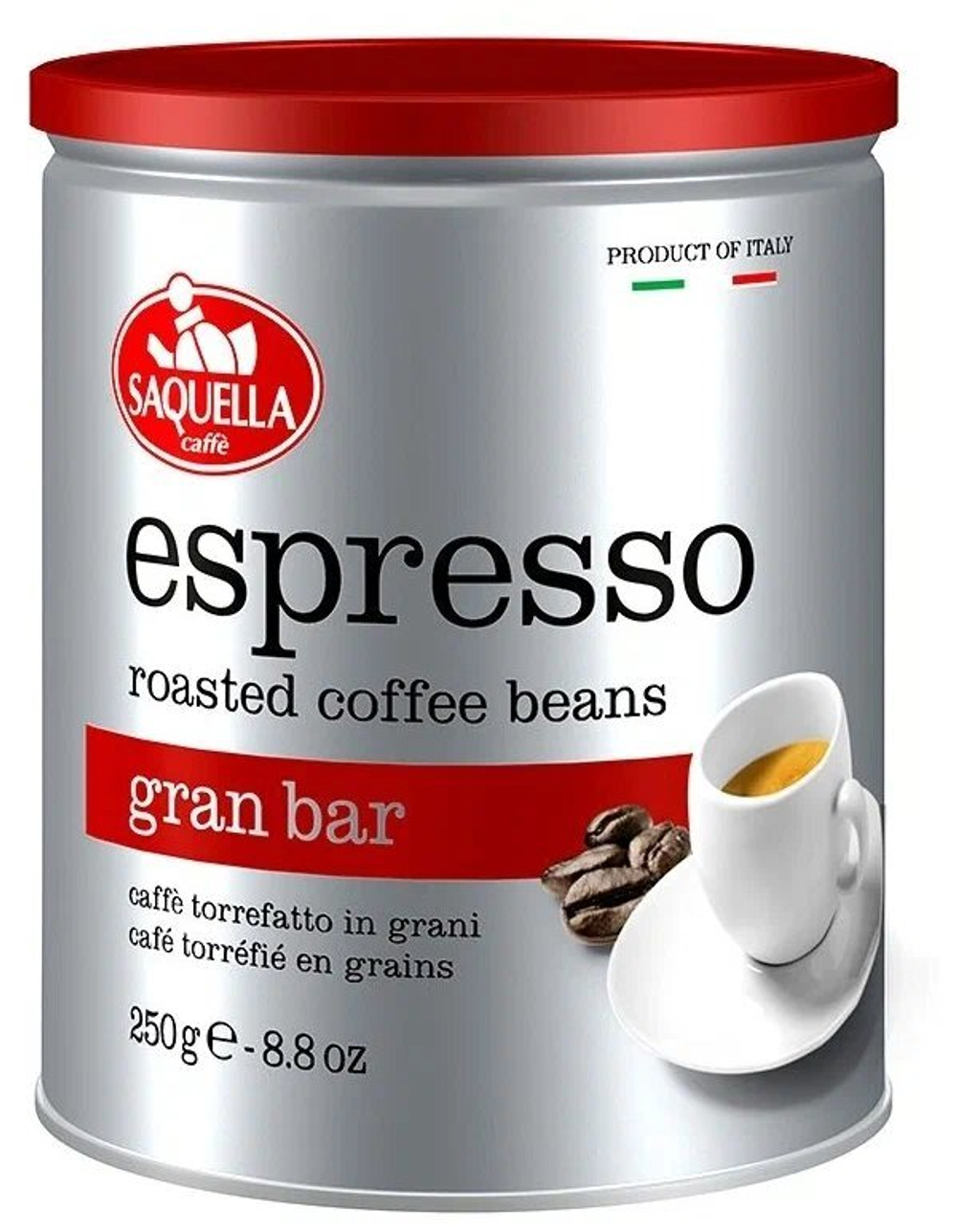 Кофе зерновой Saquella Espresso Gran Bar в банке 250 г