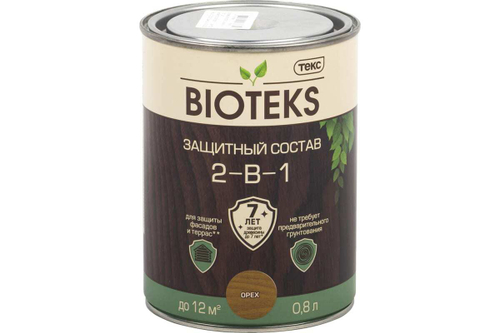 Антисептик Текс Bioteks лессирующий (2 в 1) орех (0,8л)
