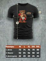 Футболка спортивная хлопковая мужская черная LEGENDA Плюшевая сила