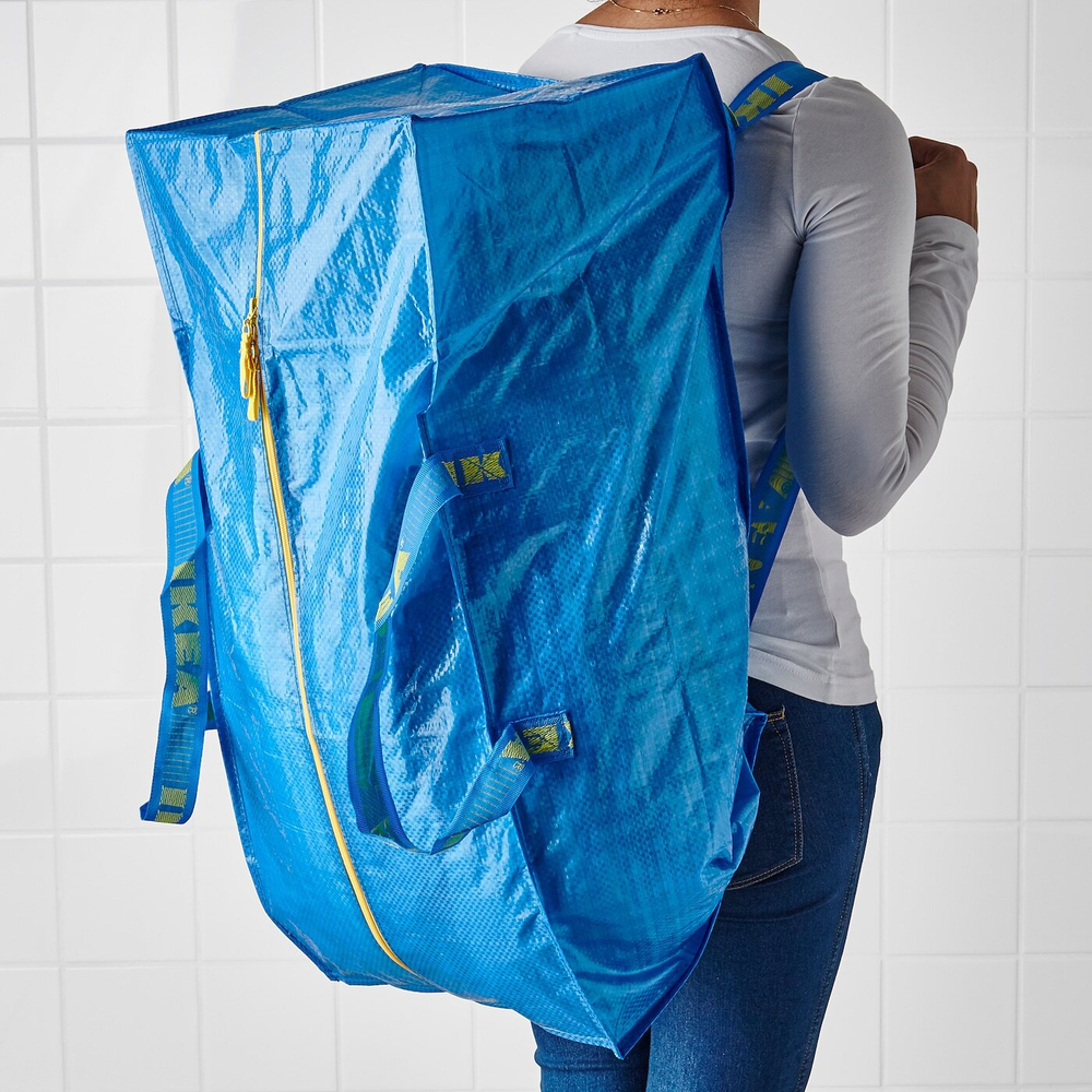 IKEA FRAKTA  (ИКЕА ФРАКТА)  -  Сумка для коляски, синяя, 73x35x30 см 76 л