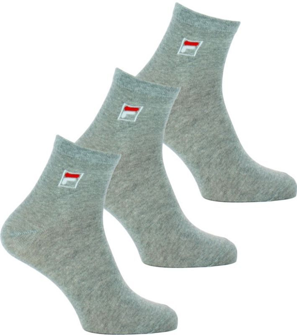 Теннисные носки Fila Quarter Plain Socks F9303 3P - серый