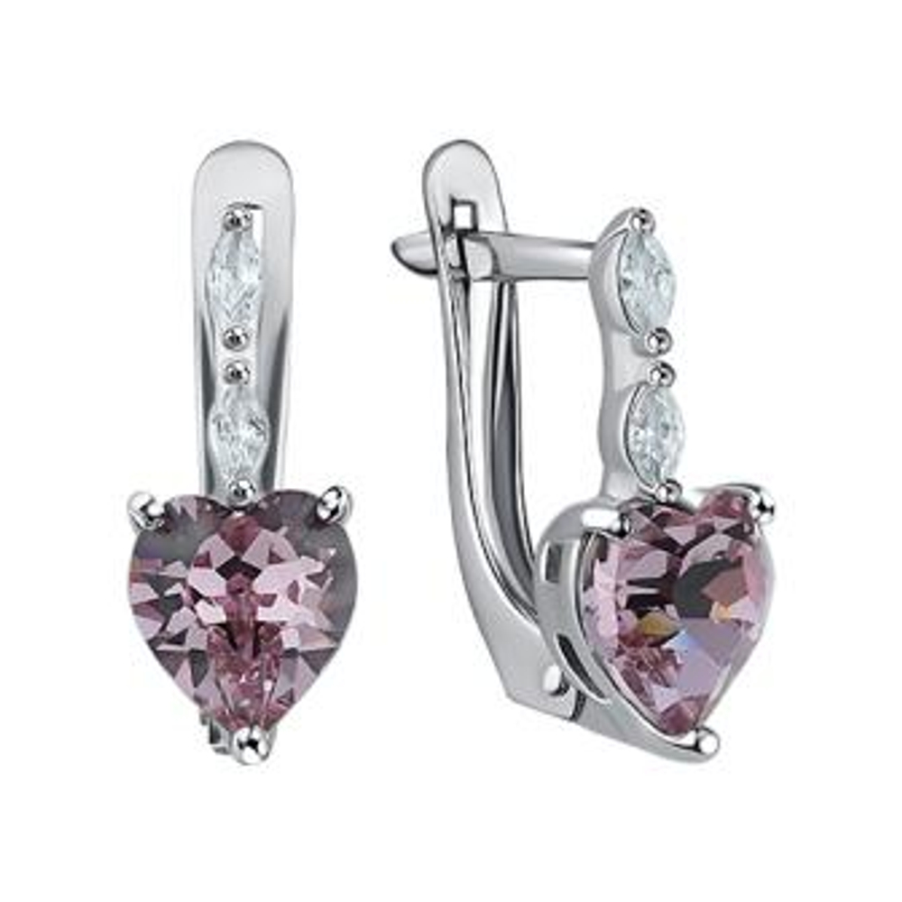 Серьги из серебра с фианитами