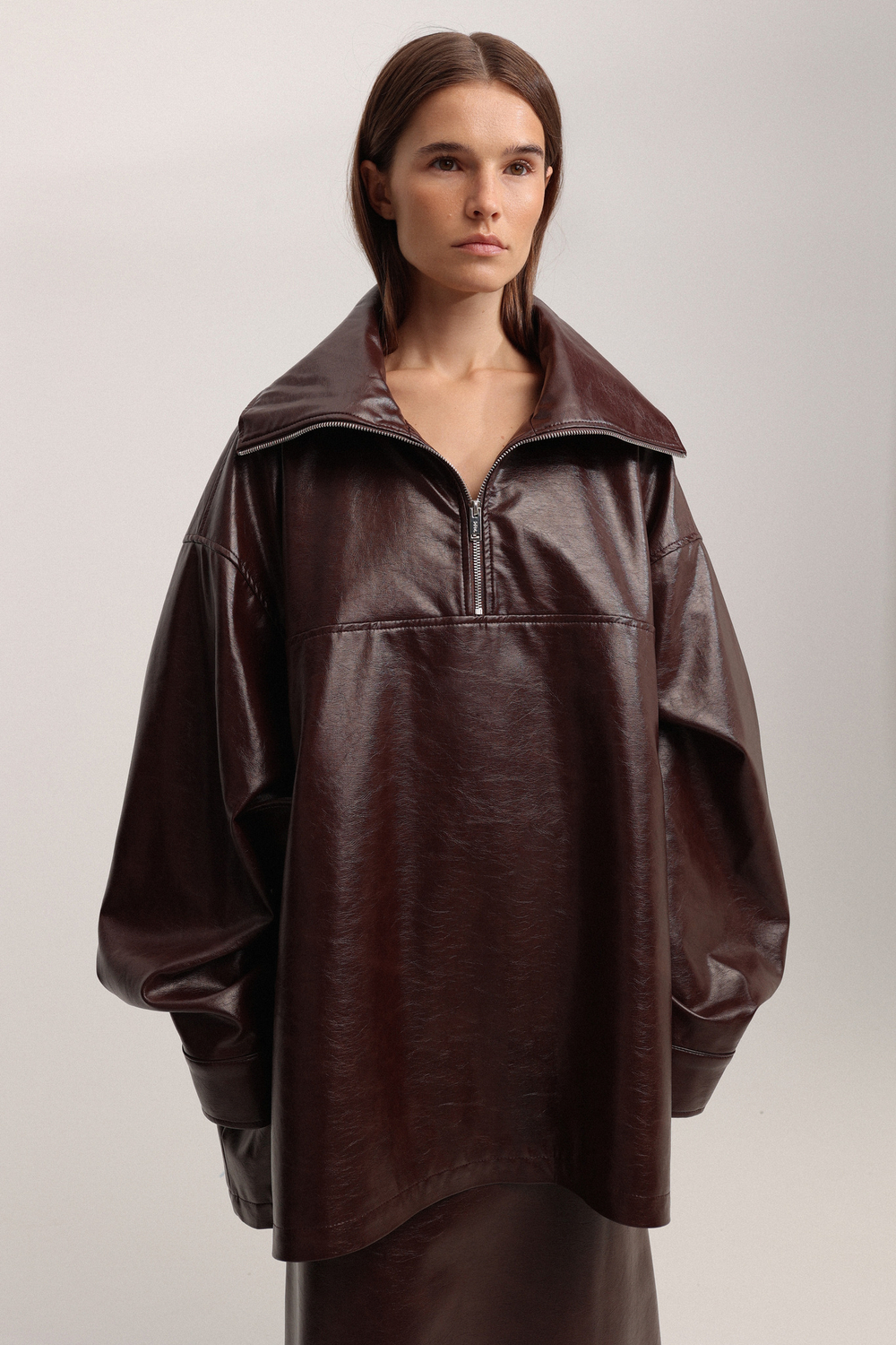 Анорак из экокожи