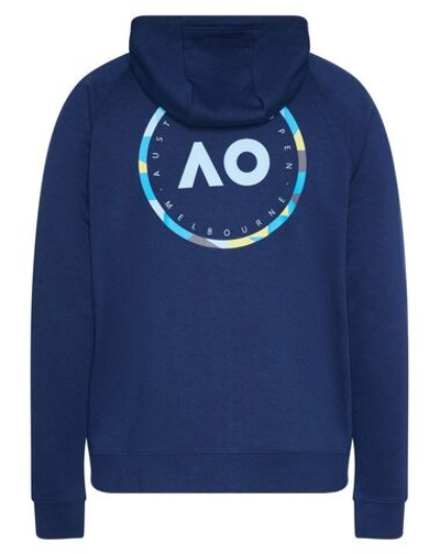 Мужская теннисная кофта Australian Open Zip Hoodie Round Logo - navy