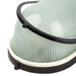 Светильник ЭРА НБП 04-100-001 Акватермо алюминий/стекло IP54 E27 max 100Вт 280х160 овал черный | Светильники ЖКХ РБ