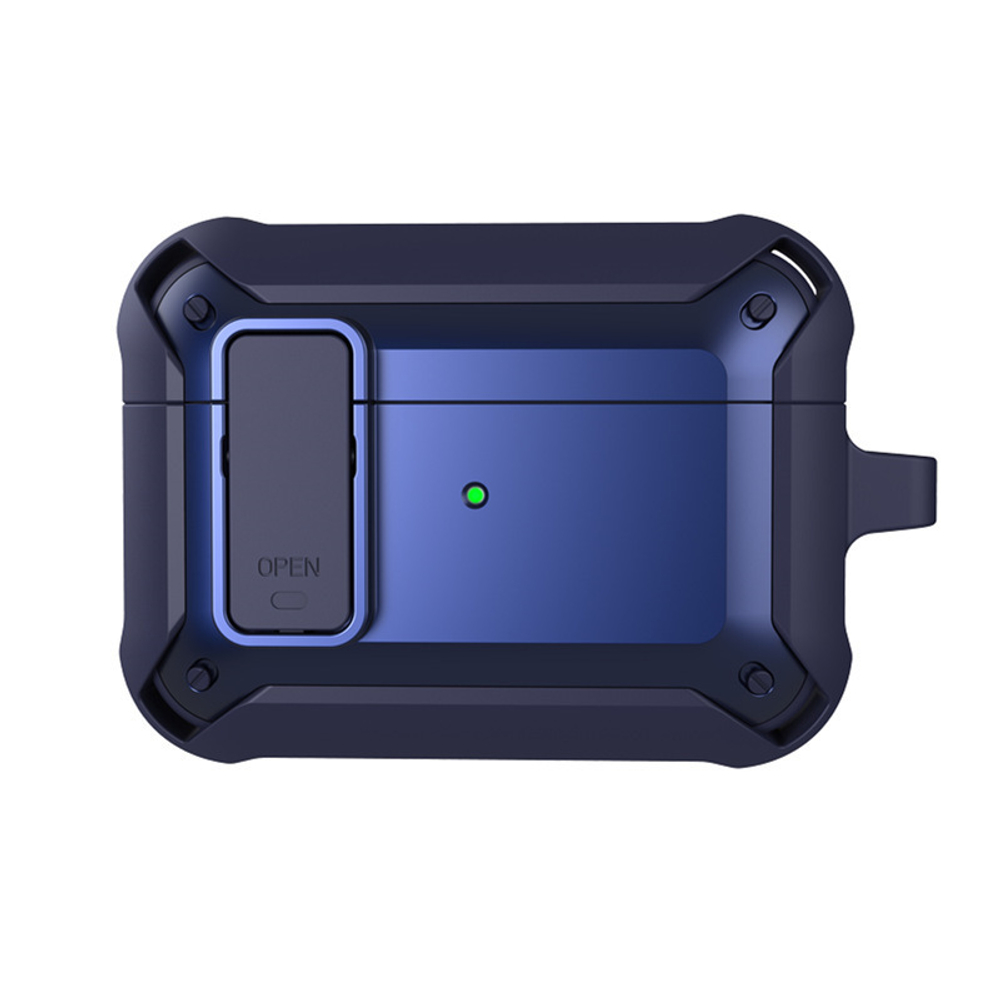 Чехол синего цвета с карабином и замком для футляра наушников AirPods Pro 2 c 2022 года, отверстие под динамик