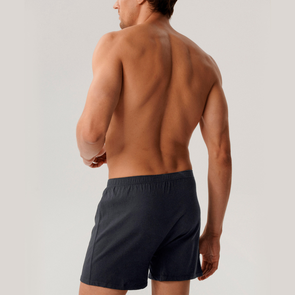 Мужские трусы боксеры графитовые набор 2в1 ATLANTIC Basic Man 2BMB-003