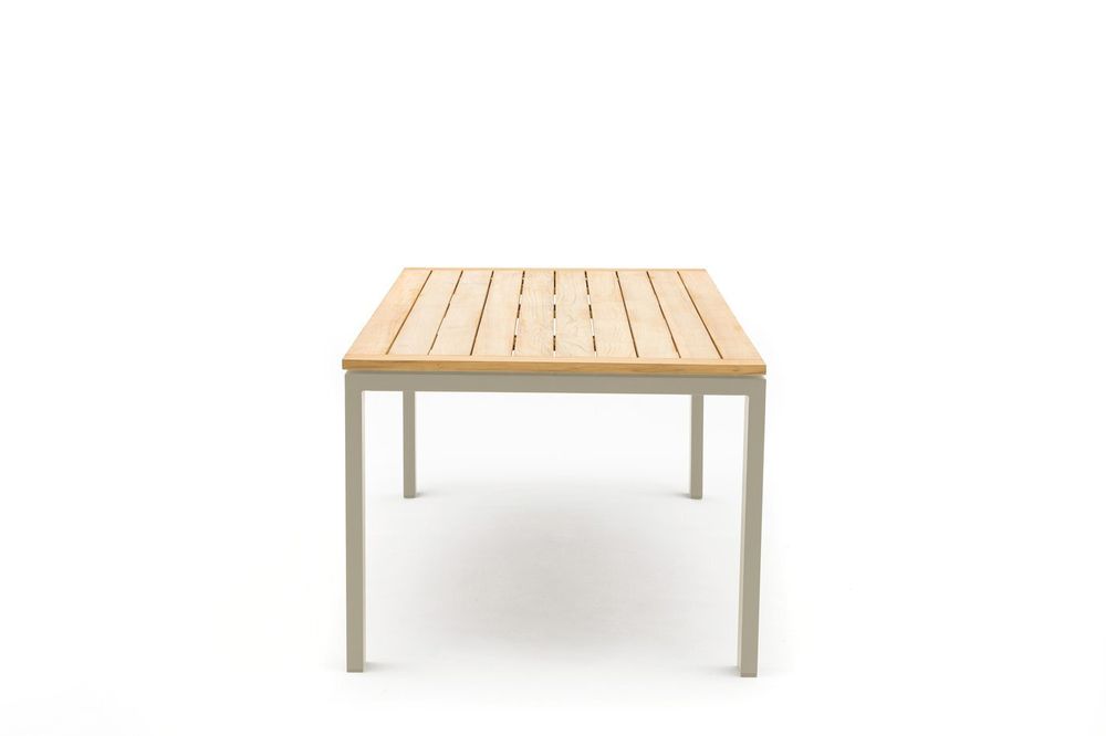Lyon 220, стол бежевый/натуральный, алюминий/тик