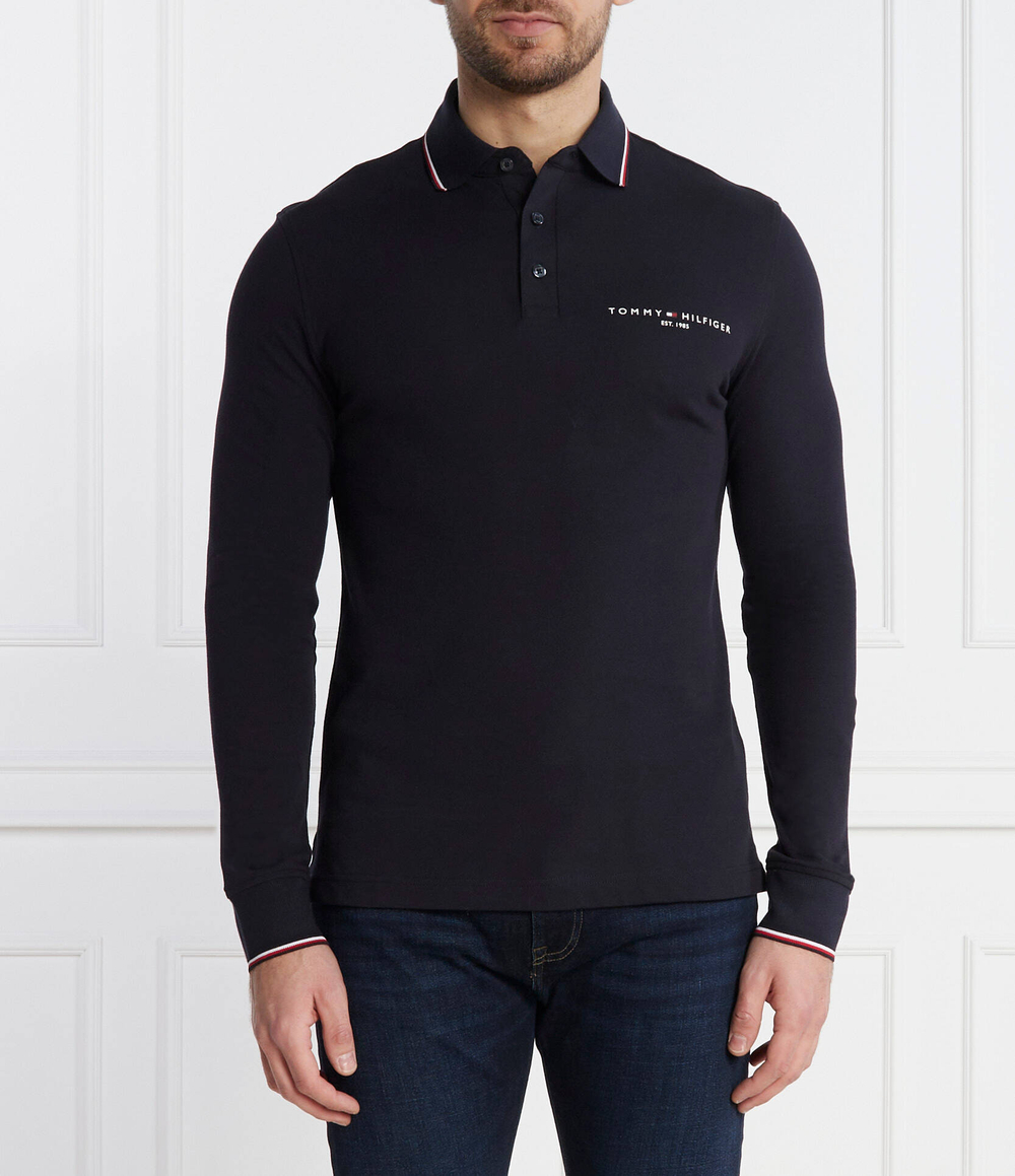 Поло TIPPED PLACE L/S Tommy Hilfiger - темно-синий(MW0MW33217)