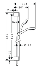 Душевой набор Hansgrohe 26580400 Croma Select Е Multi Unica 0.65 м