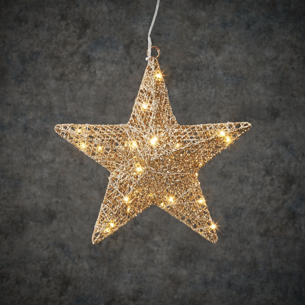 Подвесная объемная звезда шампань 30 LED Luca Lighting