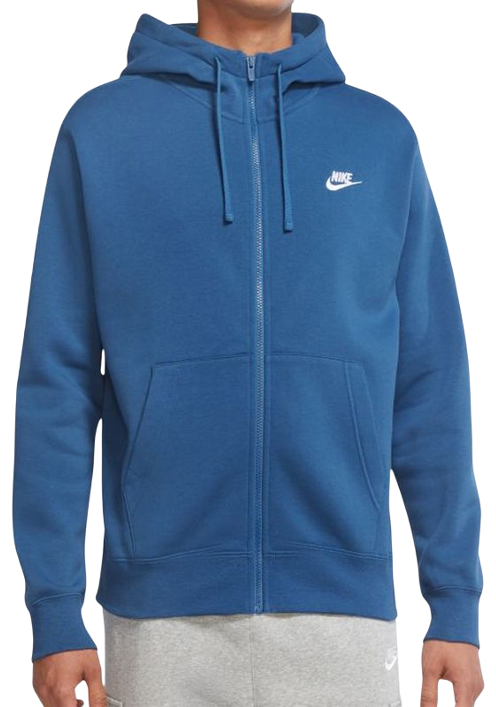 Мужская кофта теннисная Nike Swoosh M Club Hoodie FZ BB - dark marina blue/dark marina blue/white