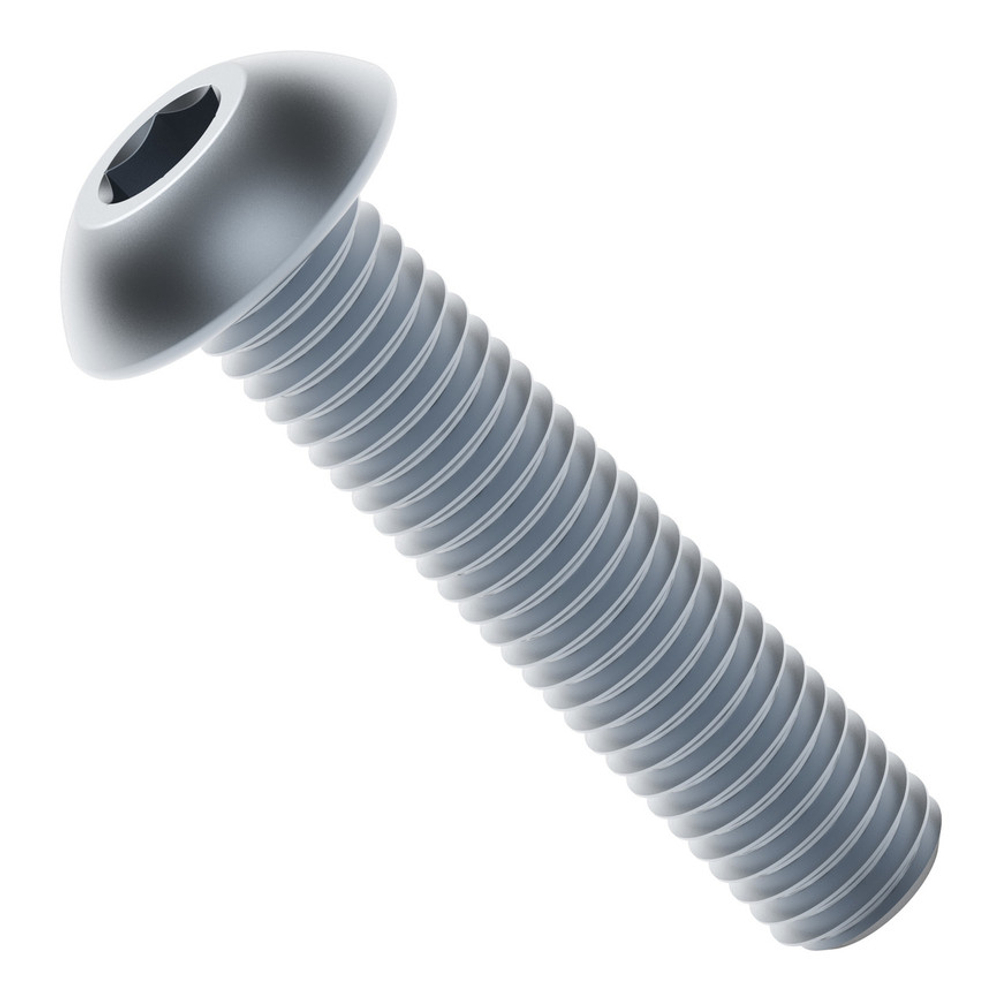 2802 Series Zinc-Plated Steel Button Head Screw (M4 x 0.7mm, 18mm Length) - 25 Pack