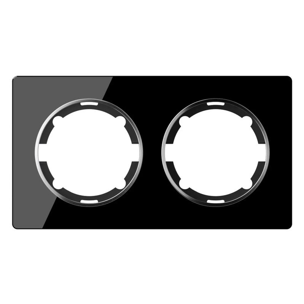 Рамка 2-м Garda горизонт. стеклянная чер. 2E52201303 OneKeyElectro 2234940