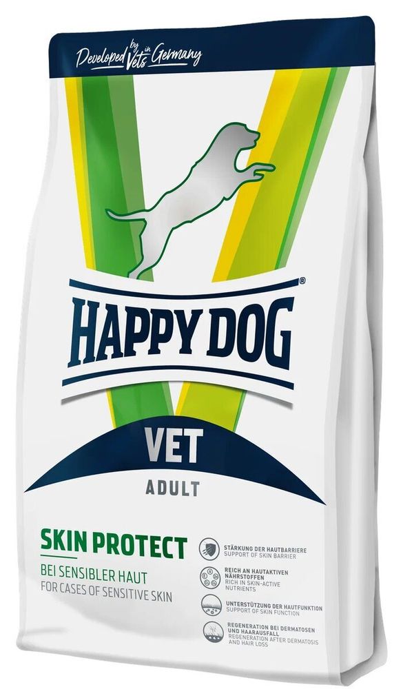 Сухой корм Happy Dog Vet Skin Protect ветеринарная диета для любых собак при чувствительной коже 1 кг