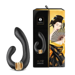 Черный гибкий вибростимулятор 18,5см с двумя моторами Shunga MIYO SH-MIYO-504