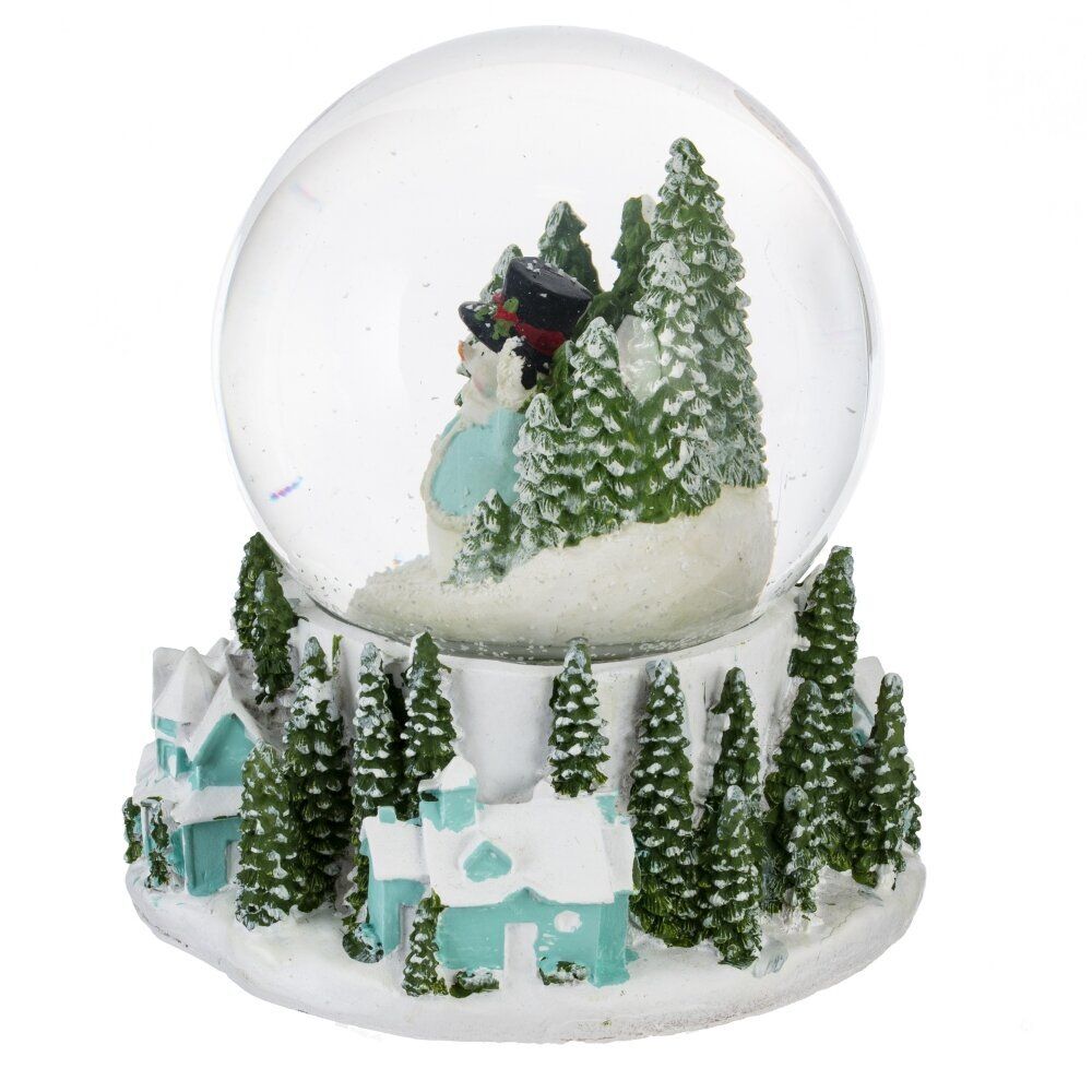 GAEM Фигур декор в стекл шаре "Снеговик/Дом" (подсв, муз, вьюга, AAAх3 н/п), D 10 см, L12 W11,5 H14 см, 2