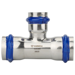 Тройник VARMEGA раструбный Inox Press переходной 35x22x35