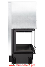 Каминная топка Экокамин ДЕЛЬТА 1000 KB три стекла черный шамот